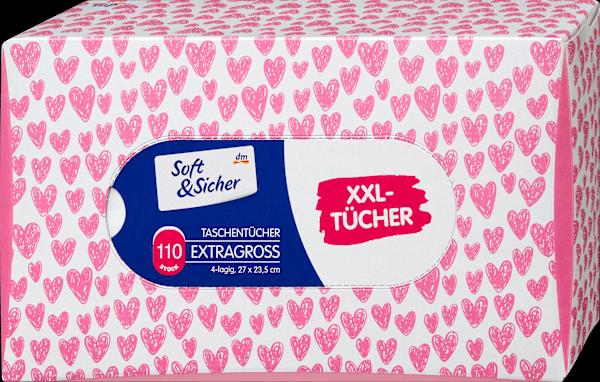 Produktbild dm Soft&Sicher Taschentücher Box mit extra grossen Taschentüchern