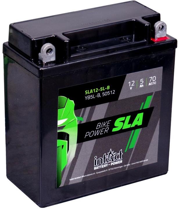 Intact SLA12-5L-B Bike-Power GEL 5Ah Motorradbatterie (DIN 50512) (12 V, 5 Ah, 70 A)