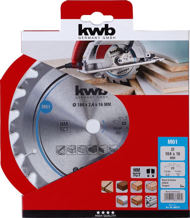 Produktbild kwb Kreissägeblatt HM Mittel Ø 184x16 Z22