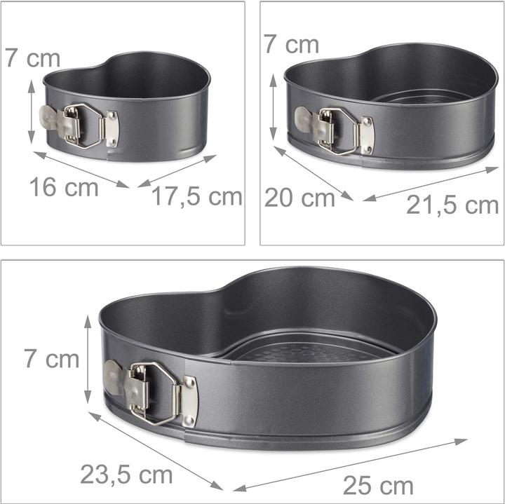 Immagine prodotto Relaxdays Teglie a Forma di Cuore, Set da 3