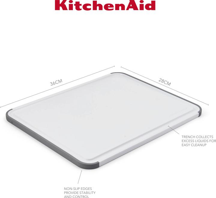 Productafbeelding KitchenAid Klassieke Polypropyleen anti-slip snijplank, 35 x 28 cm