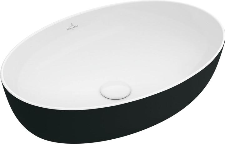 Produktbild Villeroy & Boch Aufsatzwaschbecken Artis 61 cm oval weiss/coal black 419861BCT8 (410 mm, 610 mm)