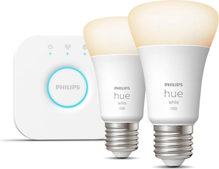 Actual product image Philips Hue White Starter Set (E27, 9.50 W, 1055 lm, 2 x, F)