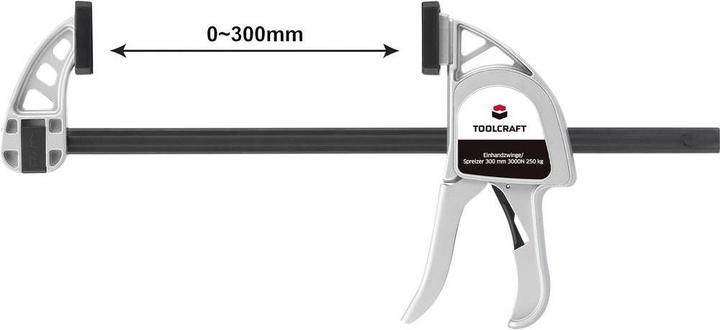 Toolcraft Alu-Einhandzwinge 300 x 85 mm 3000N (500 mm)