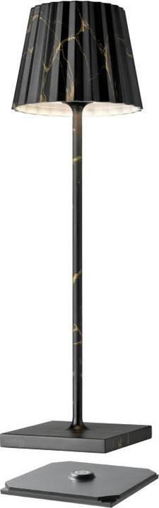 Actual product image Sompex Troll 2.0 table lamp, height: 380 mm, black/marble (188 lm)