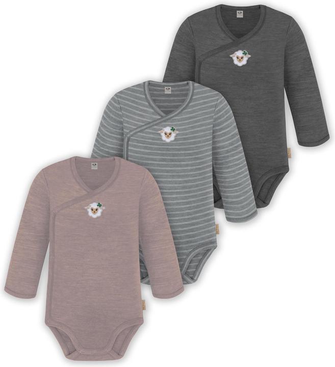 Immagine prodotto Normani Confezione da 3 pezzi di body a maniche lunghe in merino per bambino e bambina - 9355 (50)