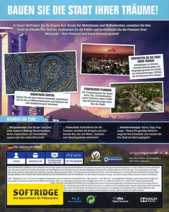 Produktbild Paradox Interactive Cities: Skylines - Playstation 4 Edition (PS4, DE)