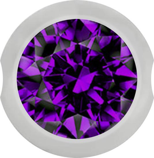 Actual product image Star Piercing Ball Closure ball silver with crystal violet (Surgical steel 316L, without brass)