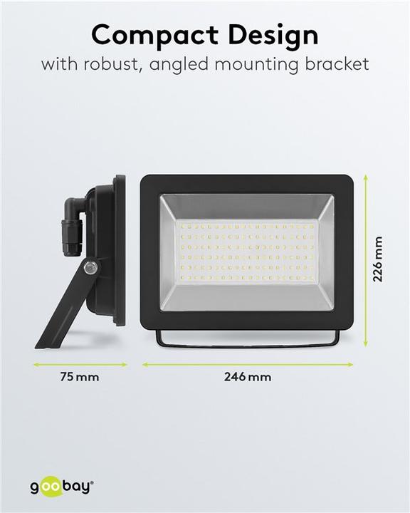 Actual product image Goobay LED outdoor spotlight, 100 W (8500 lm, IP65)