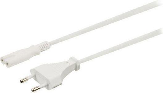 Image du produit RND Electronics Câble d'alimentation CA, prise de terre type C (CEE 7/16) - IEC 60320 C7, 3m, blanc (3 m)