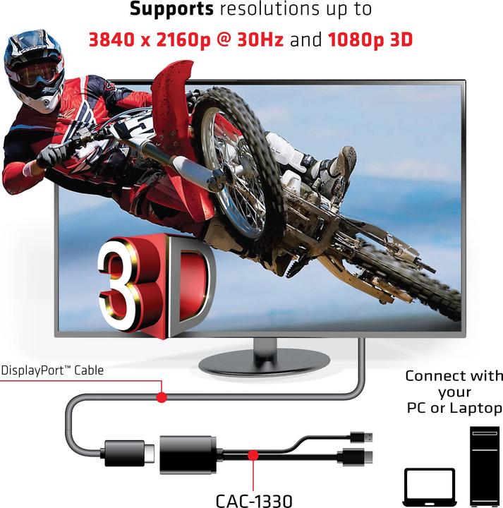 Image du produit Club 3D Adaptateur HDMI 1.4 vers DisplayPort1.1 (DP, 31 cm)