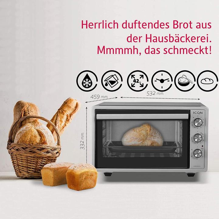 Produktbild Icqn 42 Liter Minibackofen Inox Grau