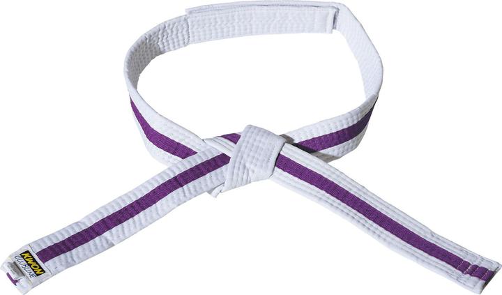 Actual product image Kwon White/purple/white velcro belt budō child