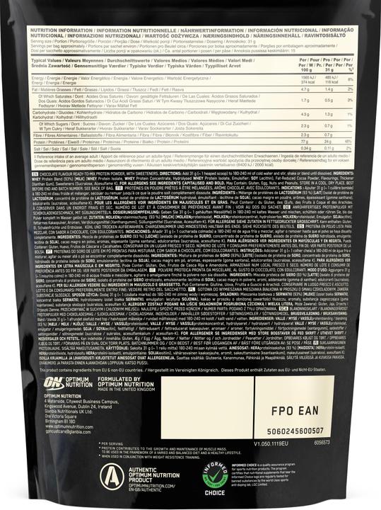 Immagine prodotto Optimum Nutrition 100% Gold Standard (Cioccolato, 1 pz., 450 g)