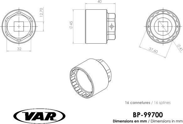 Actual product image VAR Chainring mounting tool for Shimano STEPS BP-99700