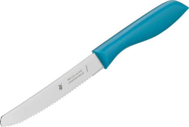 Produktbild WMF Brotzeitmesser Brötchenmesser Frühstücksmesser Set 2tlg 23cm Wellenschliff blau (11 cm)