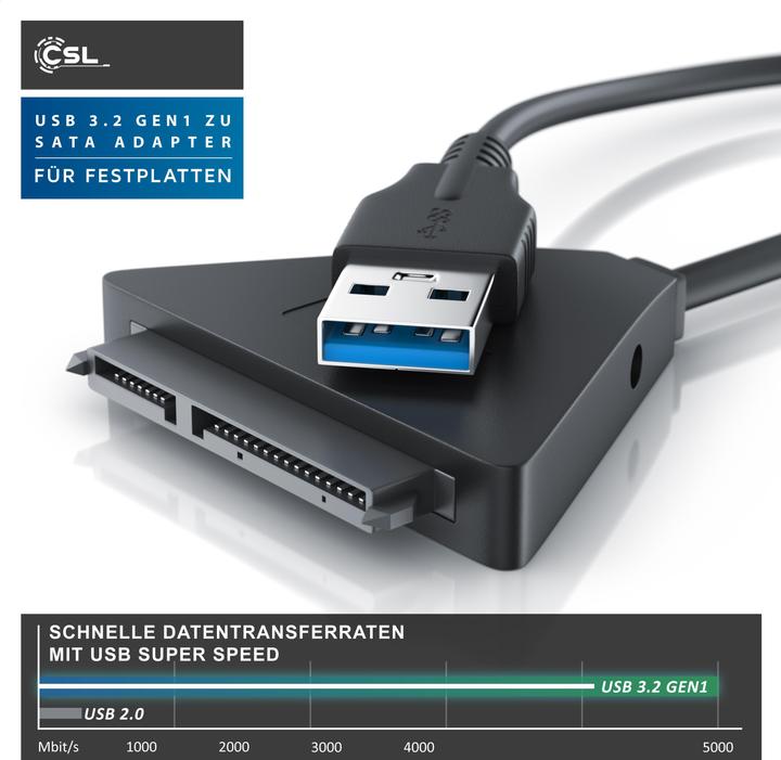 Produktbild CSL USB 3.0 zu SATA Adapter Kabel