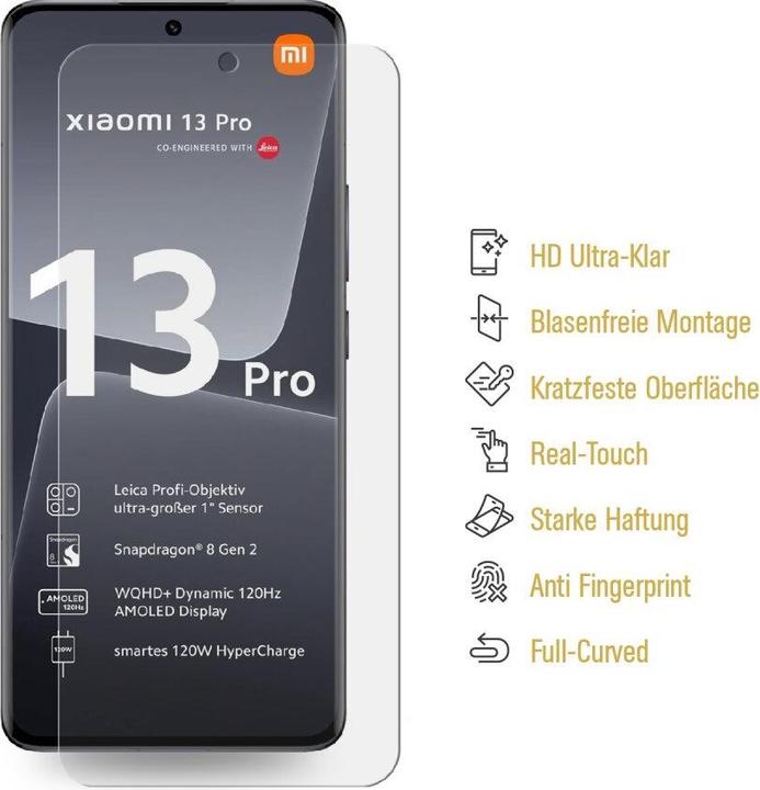 Produktbild Protectorking 4x 9H Panzerglas flexibel HD Klar (4 Stück, Xiaomi 13 Pro)