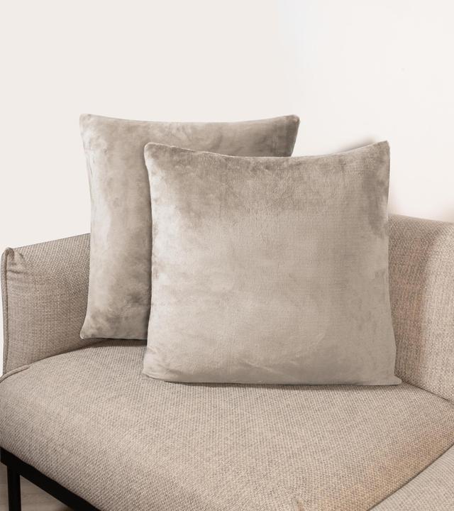Produktbild Aspero 2 Kissenbezüge „Vora“ Taupe (60 x 60 cm)