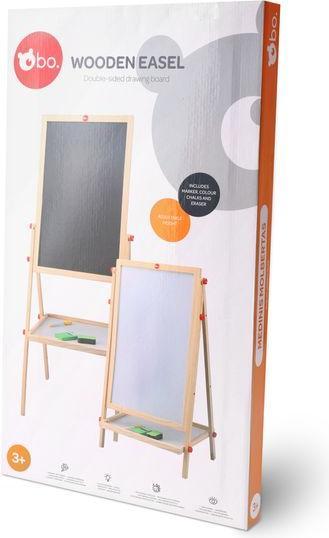 Actual product image bo. Wooden Easel, double-sided drawing board