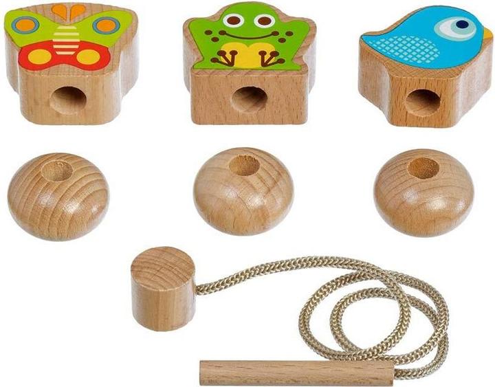 Produktbild Activity Board Holz Schnürung Perlen Kinder Spielzeug - Natur
