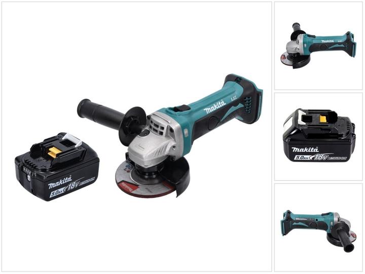 Produktbild Makita DGA 452 T1 Akku Winkelschleifer 18 V 115 mm + 1x Akku 5,0 Ah - ohne Ladegerät (115 mm)