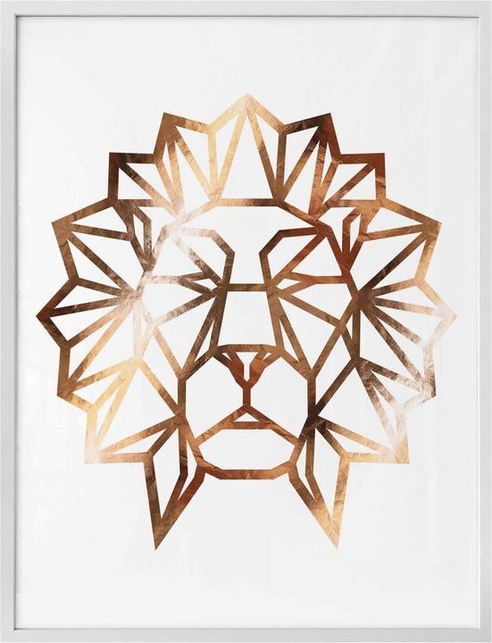 Image du produit Trenddeko Tête de lion en origami - aspect cuivre (80 x 100 cm)