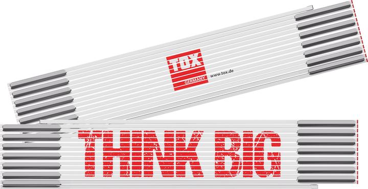Tox Meterstab 3m "Think Big" - Glasbirkenholz, weiss, Metallbeschläge (M)
