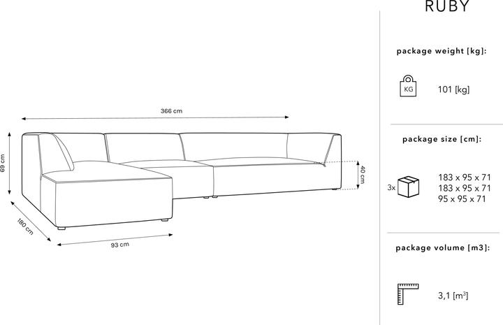 Actual product image Micadoni Ruby (Corner sofa)