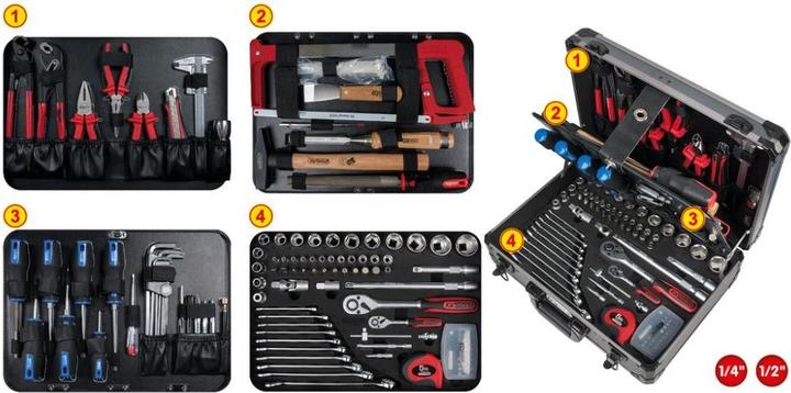 Produktbild KS Tools 1/4+1/2 Universal-Werkzeug-Satz. 149-tlg. (149 Teile)