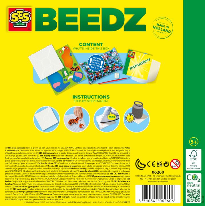 Actual product image Ses Beedz Ironing Beads Safari Animals 2000 Pieces