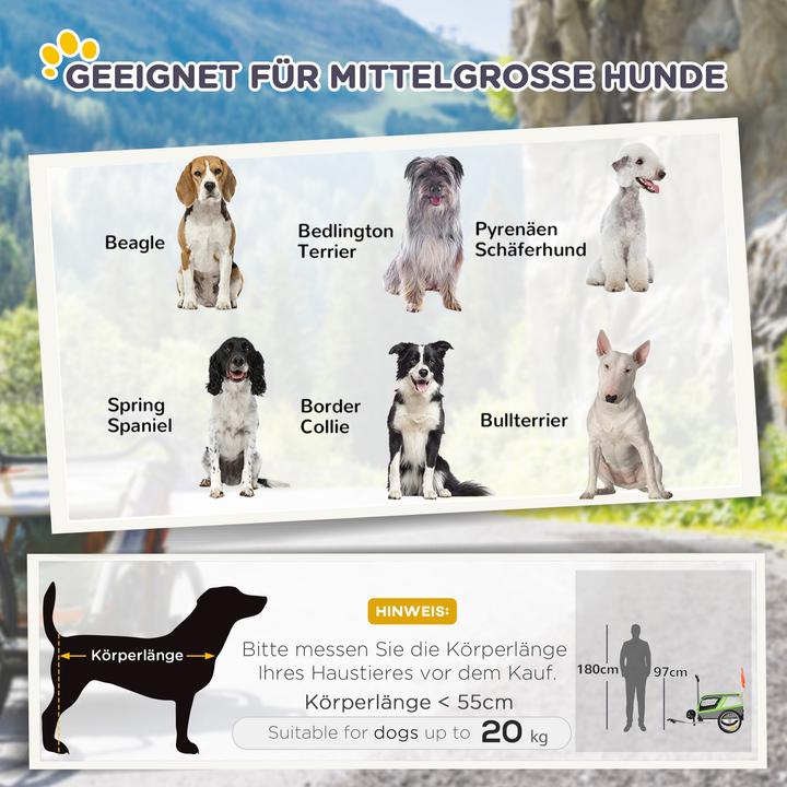 Image du produit PawHut Remorque pour chien 2 en 1 Trolley