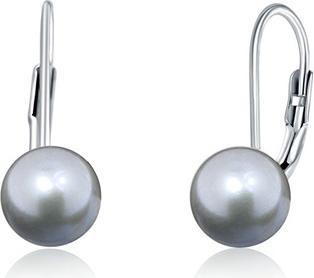 JVD Silver earrings with real gray pearls SVLE0476XD2P6 - Diameter: 0.9 cm