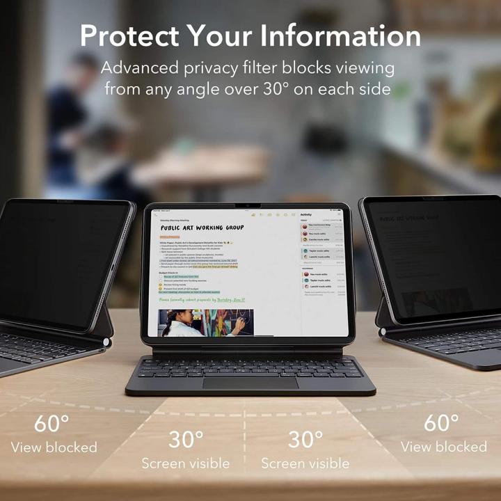 Produktbild ESR Magnetic Privacy Displayschutzfolie (1 Stück, iPad Pro 13 2024 (M4))
