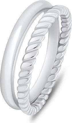 Immagine prodotto Brilio Argento - Anello doppio originale in argento RI064W - Circuito: 54 mm (54)