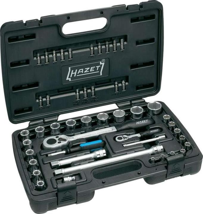 Produktbild HAZET Steckschlüssel Satz 953SPC ∙ Vierkant6,3 mm (1/4 Zoll), Vierkant12,5 mm (1/2 Zoll) ∙ 0,5 x 4 … (19 mm, 6 mm, 12 mm, 24 mm, 14 mm, 22 mm, 16 mm, 23 mm, 10  mm, 21 mm, 18 mm, 27 mm, 7 mm, 17 mm, 11 mm, 3 mm, 5 mm, 15 mm, 26 mm, 8 mm, 9 mm, 13 mm, 20 mm, 25 mm, 4 mm)