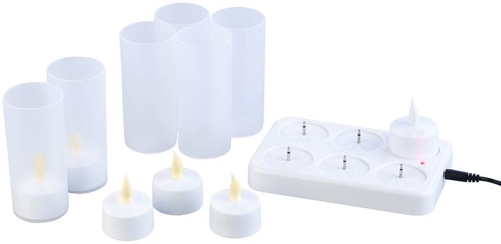 Produktbild Lunartec Akku-LED-Teelichter mit Ladestation (6 x)