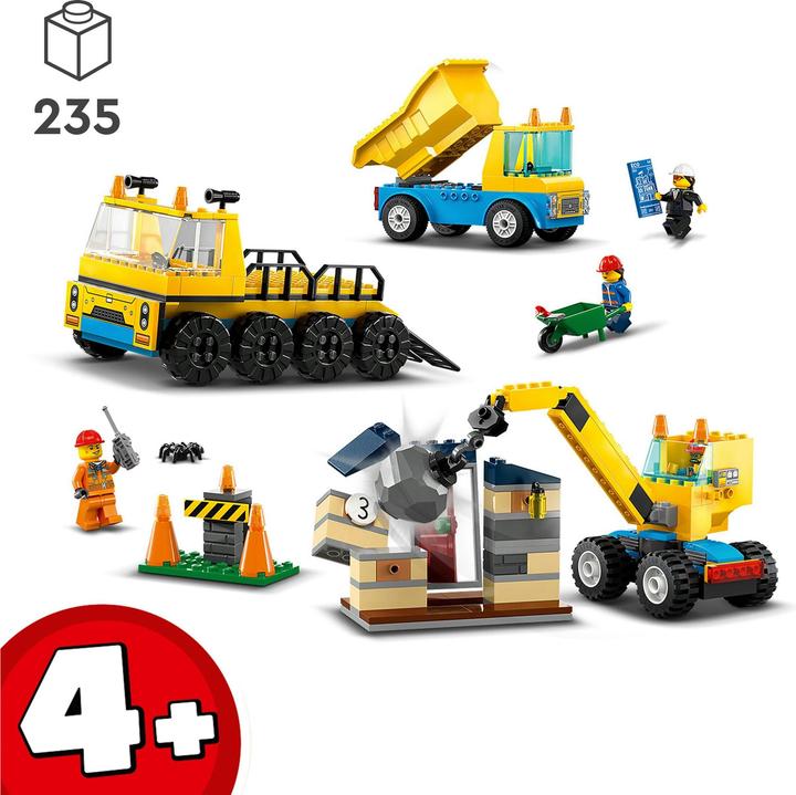 Image du produit LEGO Véhicules de construction et grue avec boule de démolition (60391, LEGO City)