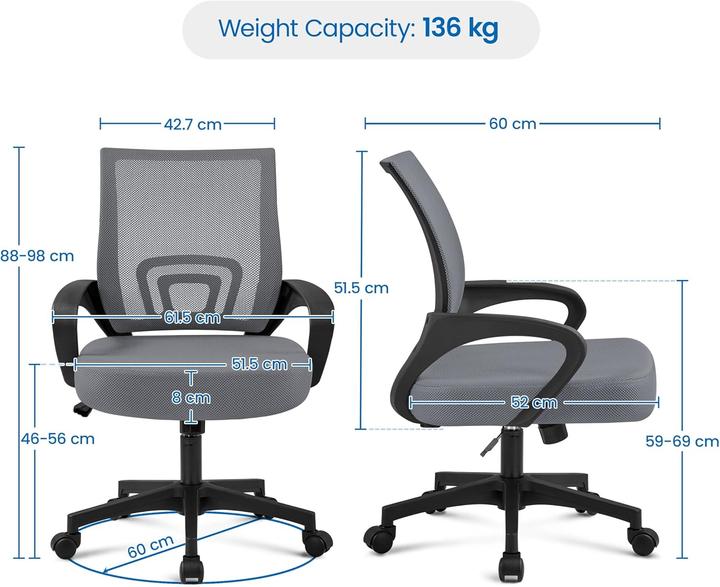 Immagine prodotto Yaheetech Ergonomischer Schreibtischstuhl