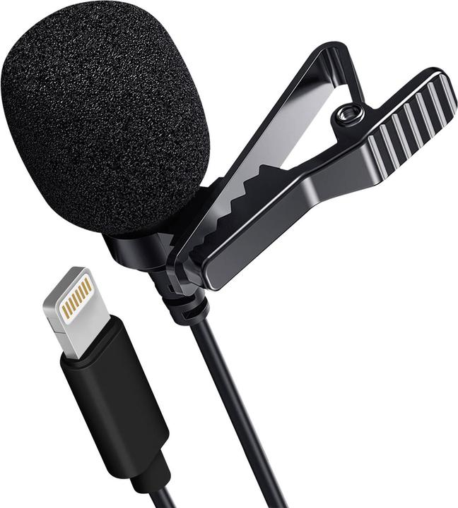 Image du produit LinQ Microphone cravate avec réduction du bruit, connecteur Lightning, - Noir