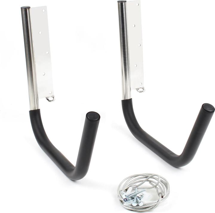 Wiltec Universal Kajakhalter 80kg Wandhalter Edelstahl Kajak Kanu Aufbewahrung Lagerung