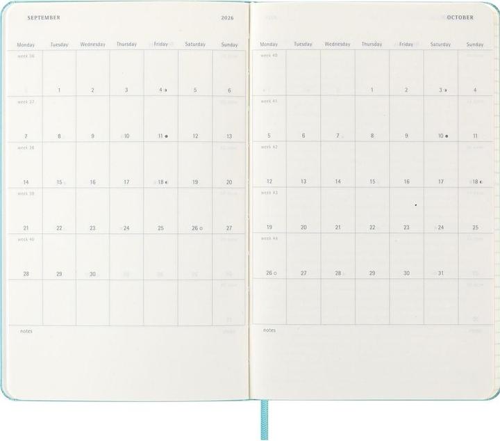 Image du produit Moleskine WONK 2026 LG HC Aquamarine (13 x 21 cm, Anglais)