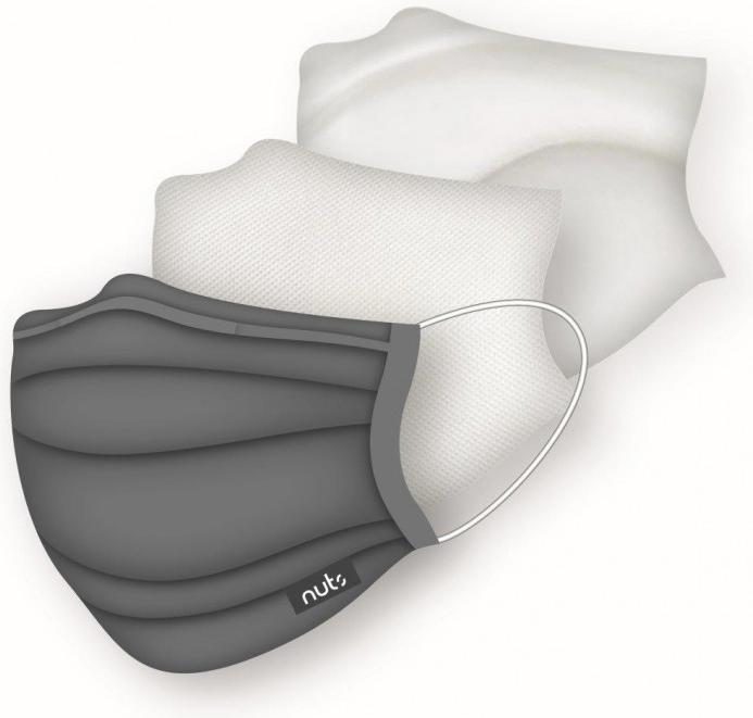 Image du produit Nuts HEIQ Viroblock Textile Mask Anthracite (1 x)