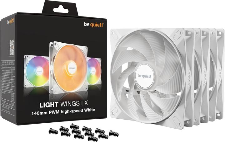 Produktbild be quiet! LIGHT WINGS LX 140mm PWM high-speed White Triple-Pack (140 mm, 3 x)