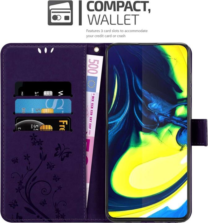 Produktbild Cadorabo Hülle für Samsung Galaxy A80 / A90 4G mit Blumen Muster (Samsung Galaxy A80)