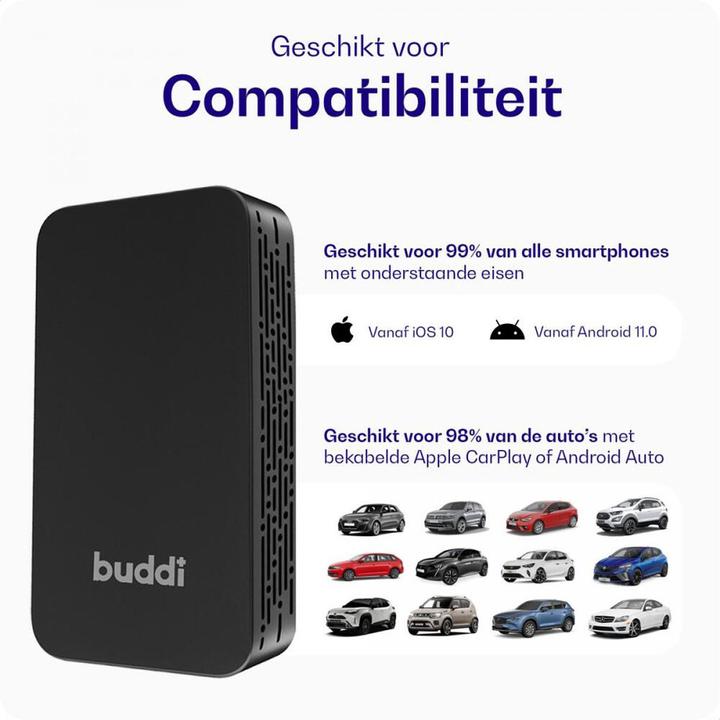 Produktbild Buddi Play 2 Bluetooth Adapter Apple Carplay & Android Auto (Empfänger)