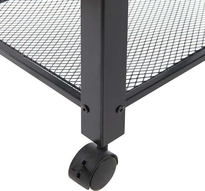 Actual product image Beliani Serving trolley metal black / dark wood shade 3 shelves BOLZANO