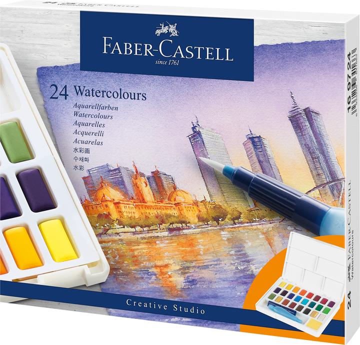 Faber-Castell Aquarellfarben in Näpfchen (Mehrfarbig, 24 ml)