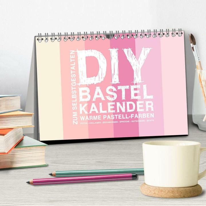 Produktbild DIY Bastel-Kalender -Warme Pastell Farben- Zum Selbstgestalten (Tischkalender 2025 DIN A5 quer), CAL (A5, Deutsch)