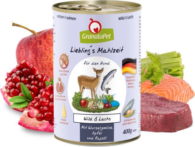 Immagine prodotto Granatapet Pasto preferito Selvaggina e salmone (Adulto, 1 pz., 400 g)